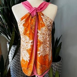 Uterqüe Twist Silk Halter Top